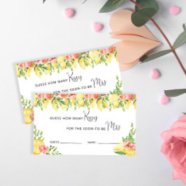 Citroen en bloemen raden hoeveel kussen spel informatiekaartje