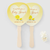 Citroen en Citroen Slice Baby shower Hart Geel Handwaaier (Voorkant en achterkant)