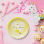 Citroen en Citroen Slice Baby shower Hart Geel Papieren Bordje (Feest)