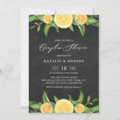 Citroen- en Clementijnschoolbord Koppel Bruisparty Kaart (Voorkant)