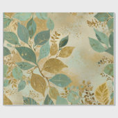 Citroen en gedempte munt Abstracte gouden glitter Cadeaupapier (Vlak)