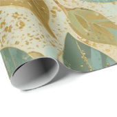 Citroen en gedempte munt Abstracte gouden glitter Cadeaupapier (Rol Hoek)