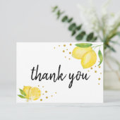 Citroen en Goud Bedankkaart (Staand voorkant)