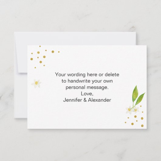 Citroen en Goud Bedankkaart (Achterkant)