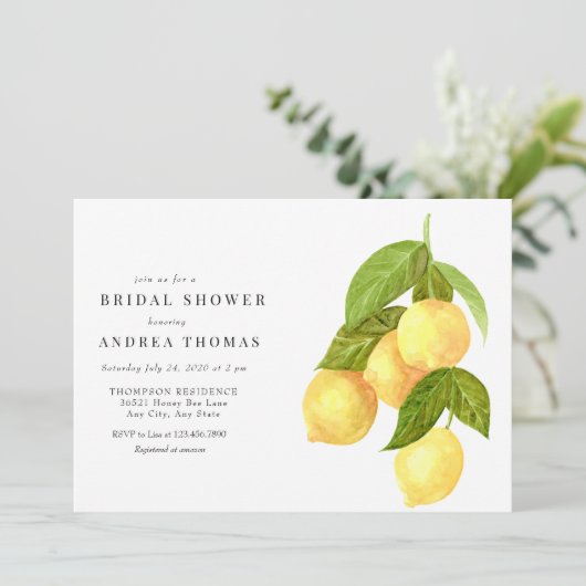 Citroen en groen | Botanisch Vrijgezellenfeest Kaart (Staand voorkant)