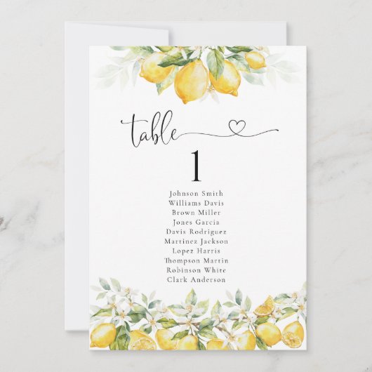 Citroen en groen Citrus tafel Zitting Grafiek (Voorkant)