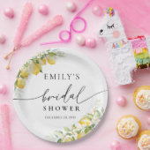 Citroen en groen Citrus Trouwpapier Bord (Feest)