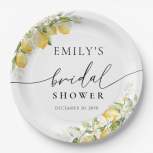 Citroen en groen Citrus Trouwpapier Bord