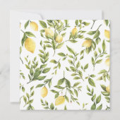 Citroen en groen krans Baby shower Invitation Kaart (Achterkant)