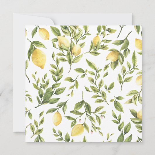 Citroen en groen krans Baby shower Invitation Kaart (Achterkant)