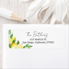 Citroen en groen retouradreslabels etiket