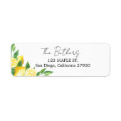 Citroen en groen retouradreslabels etiket (Voorkant)