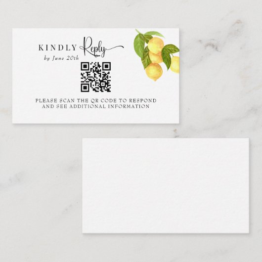 Citroen en groen | RSVP Informatiekaartje (Voorkant / Achterkant)