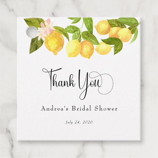 Citroen en groen | Vrijgezellenfeest Dank u Bedankjes Labels (Voorkant)