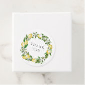 Citroen en groene krans bruiloft dank u bedankjes labels (In situ)