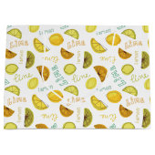 Citroen en Limoen Fruit Pattern Groot Cadeauzakje (Voorkant)