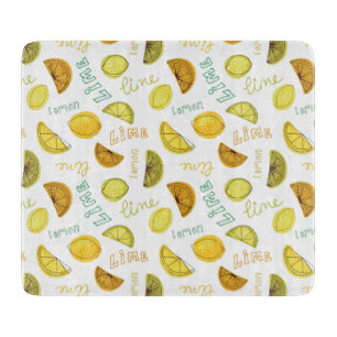 Citroen en Limoen Fruit Pattern Snijplank