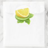 Citroen en limoen plakjes ronde sticker (Tas)