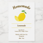 Citroen en limonade flesetiket Sticker (Enkel label)