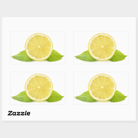 Citroen en munt rechthoekige sticker (Vel)