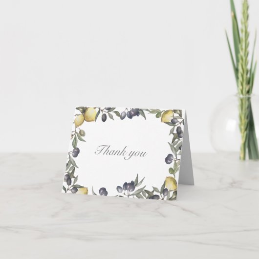 Citroen en olijven bedankkaart (Voorkant)