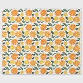 Citroen en Oranje Citrus Pattern Cadeaupapier (Vlak)