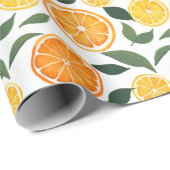Citroen en Oranje Citrus Pattern Cadeaupapier (Rol Hoek)