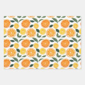 Citroen en Oranje Citrus Pattern Inpakpapier Vel (Voorkant 3)