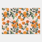 Citroen en Oranje Citrus Pattern Inpakpapier Vel (Voorkant 2)