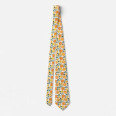 Citroen en Oranje Citrus Pattern Stropdas (Achterkant)