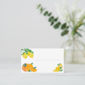 Citroen en Oranje Franse bruiloft Visitekaartje (Staand voorkant)