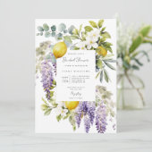 Citroen en Paarse Vrijgezellenfeest Kaart (Staand voorkant)