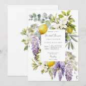 Citroen en Paarse Vrijgezellenfeest Kaart (Voorkant / Achterkant)