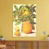  citroen en pomelo botanische schilderij canvas afdruk (Insitu (Woonkamer))