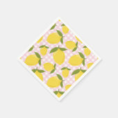Citroen en Roze Gingham Servet (Hoek)