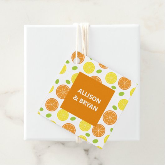 Citroen en Sinaasappel Bruiloft of Vrijgezellenfee Bedankjes Labels (In situ)