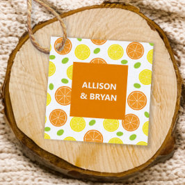 Citroen en Sinaasappel Bruiloft of Vrijgezellenfee Bedankjes Labels