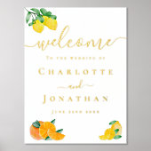 Citroen en Sinaasappel Citrus bruiloft welkom goud Folie Afdrukken (Voorkant)