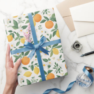 Citroen En Sinaasappel Citruspatroon Cadeaupapier