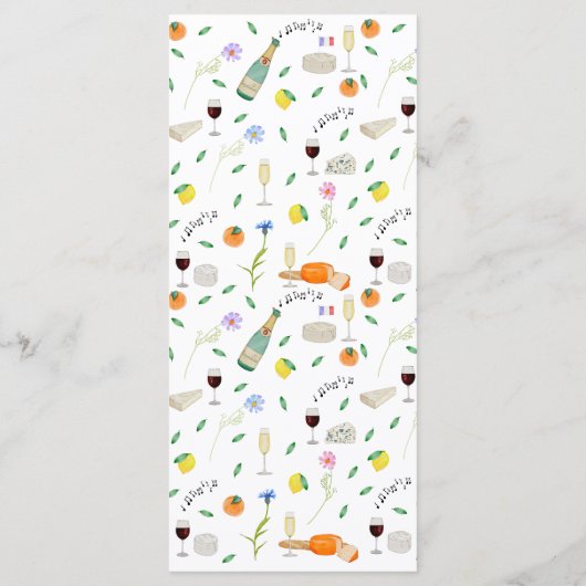 Citroen en Sinaasappel Franse Boho Citrus bruiloft Menu (Achterkant)