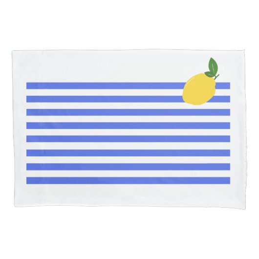 Citroen en strepen Enige Kussensloop, Standaardgro Kussensloop (Voorkant)