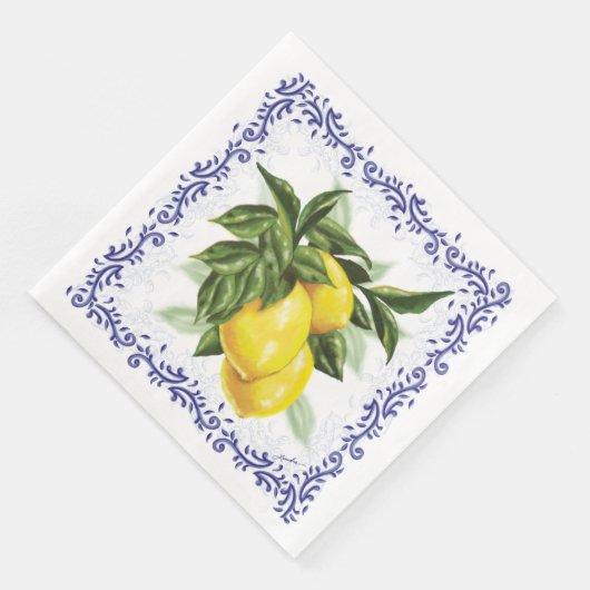 Citroen en Toile Filigree Europese Elegantie Servet (Hoek)