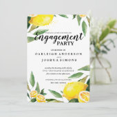 Citroen en verlaat Verlovingsfeest Uitnodiging (Staand voorkant)