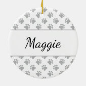 Citroen En Witte Beagle Hond Met Aangepaste Tekst Keramisch Ornament (Achterkant)