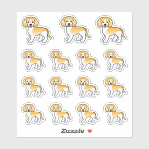 Citroen En Witte Beagle Mooie Tekenfilmschattige H Sticker
