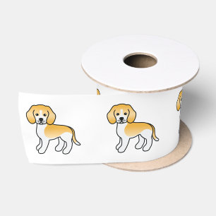 Citroen En Witte Beagle Schattige Cartoon Hond Satijnen Lint