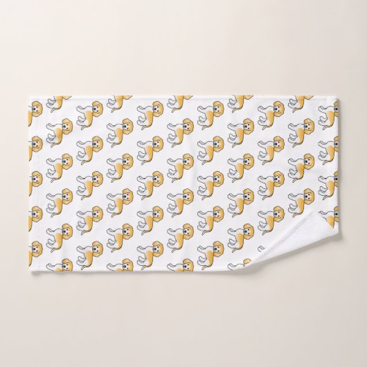 Citroen en Witte Beagle Schattigee Cartoon Dog Pat Bad Handdoek (Handdoek)