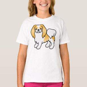 Citroen en witte Japanse Chin Mopshond Cute Cartoo T-shirt