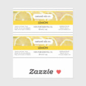 Citroen etherische oliën geur flesje label (Vel)