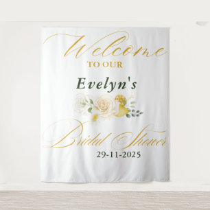 Citroen Eucalyptus Roos Elegante Script Bruidsdouc Wandkleed